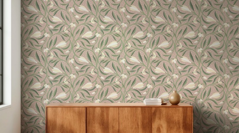 Coloring Signs of Spring Pink - 1035101-03 - 04899-01 paint Wallpassion